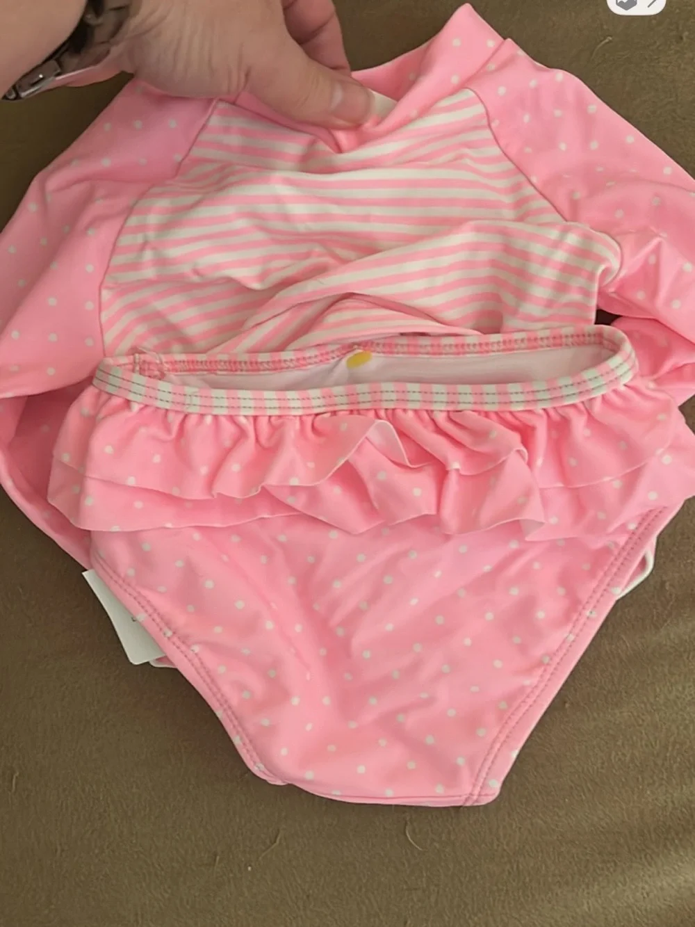 Little Me Pink Flamingo Two-Piece Rashguard Swim Set